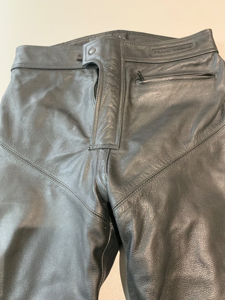 image for Frank Thomas leather biking trousers 