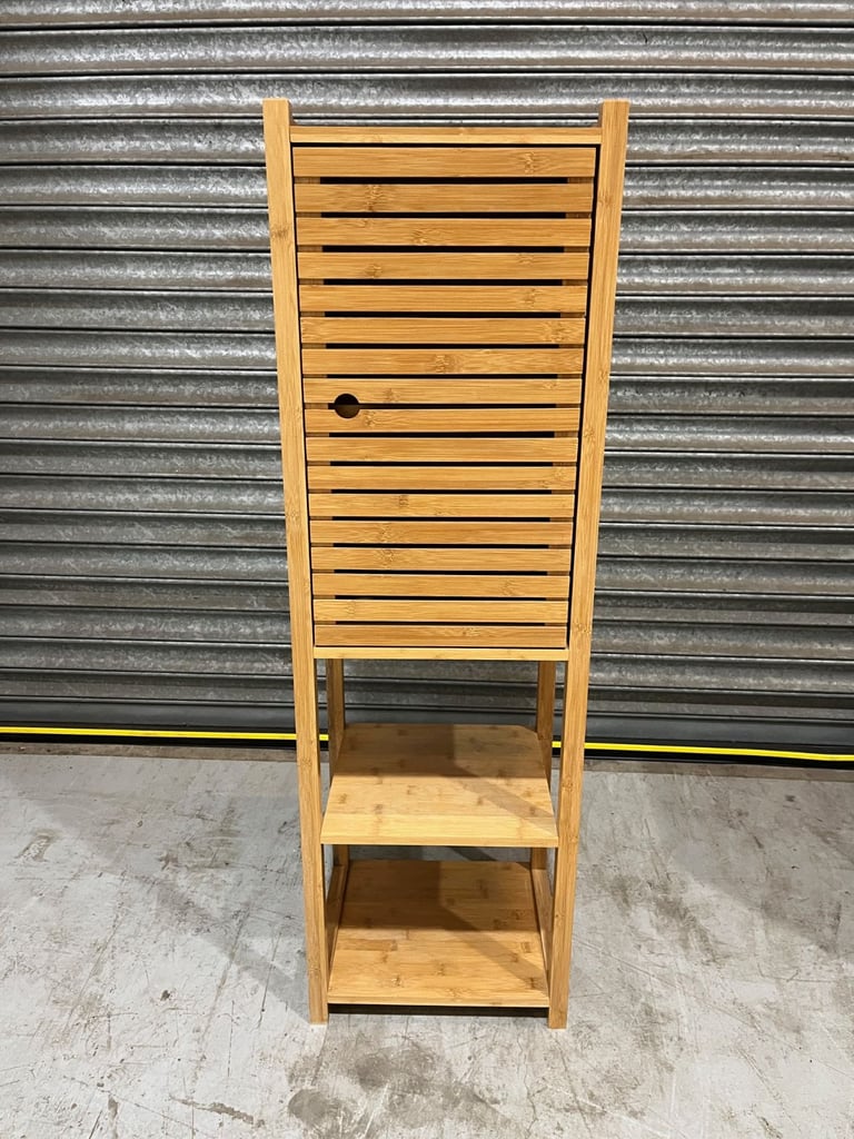 image for Bathroom Floor Standing Cabinet Bamboo Shelves Bishops Waltham