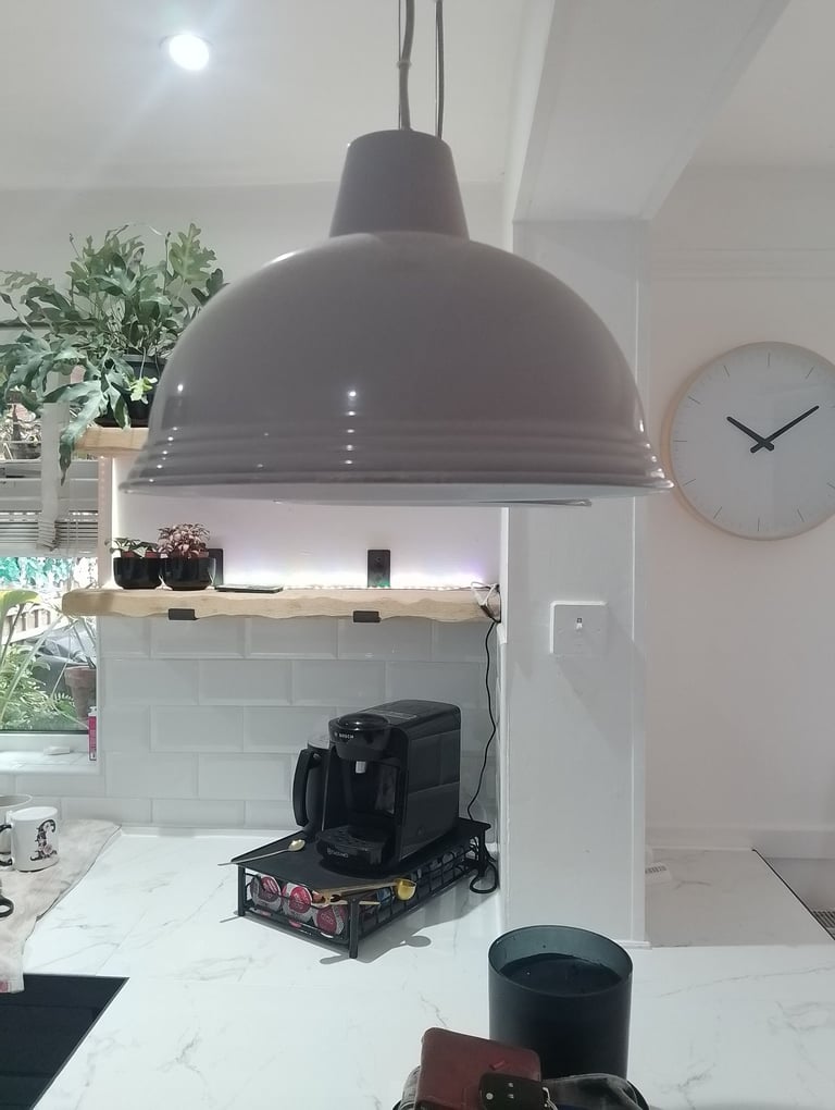 image for Pair of almost new extra large steel lamp shades 