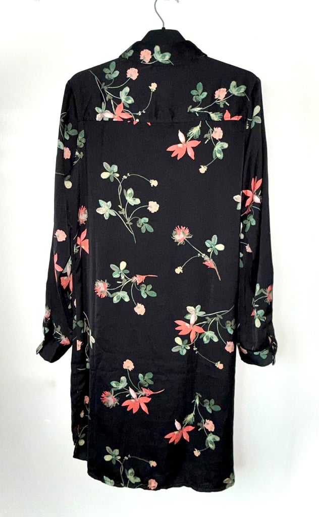 Women’s Apricot Satin Floral Shirt Dress size 10