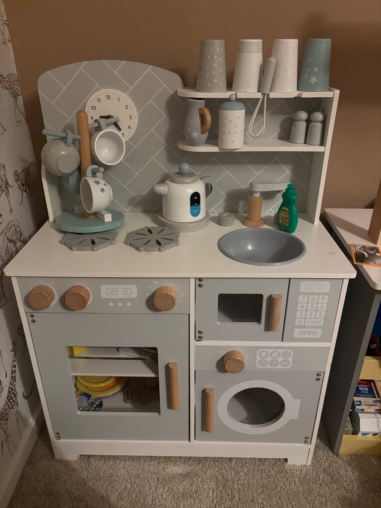 image for Wooden toy kitchen with accessories 