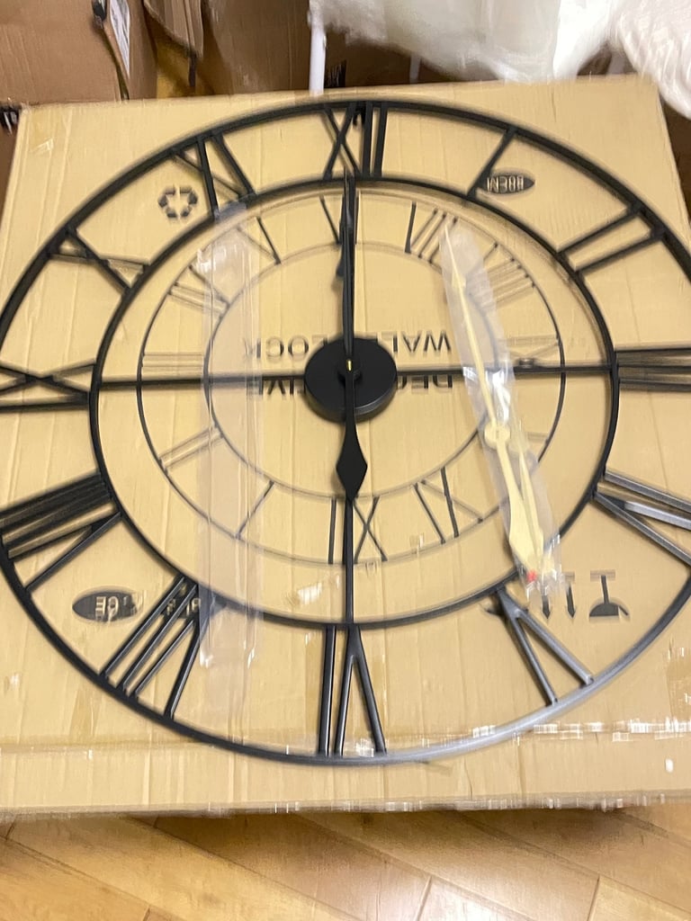 Brand New super large 30 inch 80 cm metal Skelton silent non ticking wall clock