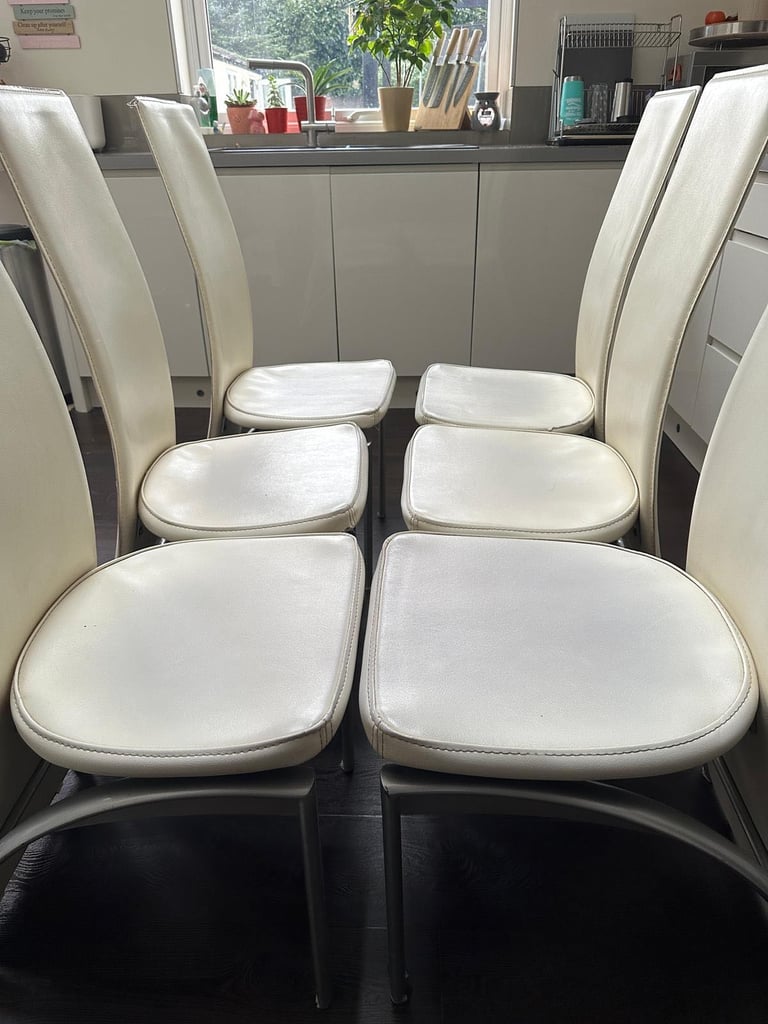 image for 6 leather dining chairs
