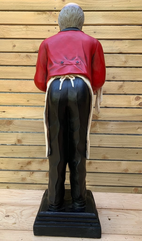 SOLD Vintage Old Man Waiter / Butler Fibreglass Restaurant or Retail Shop Display Figurine Stature