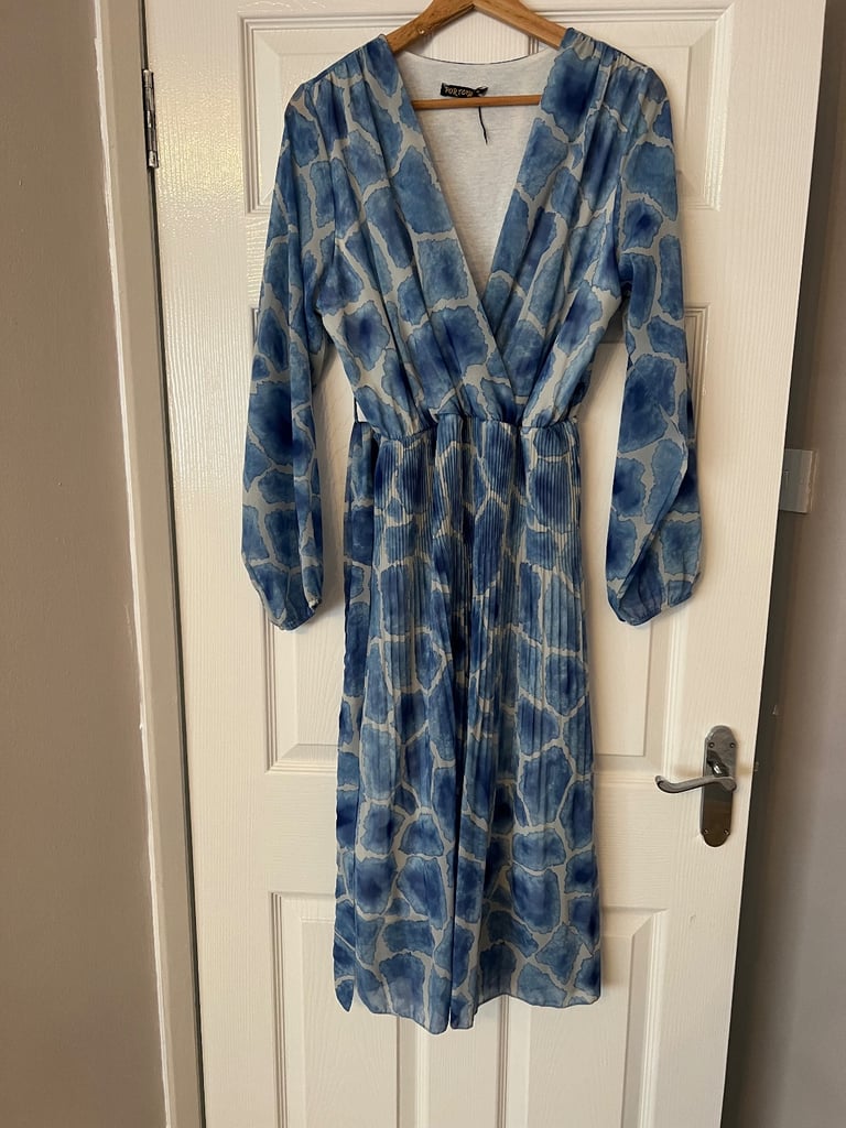 image for Blue pleated dress( worn  to a wedding)