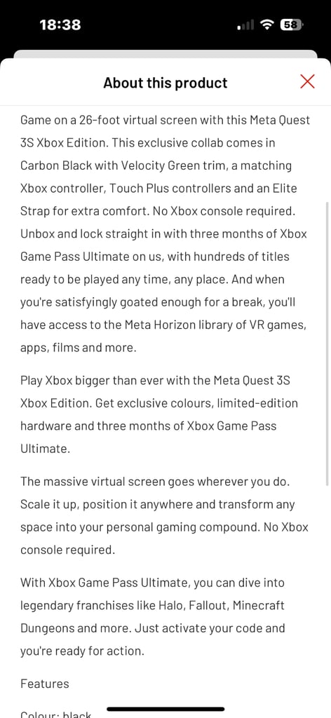 Meta Quest 3S Xbox Edition 128 GB