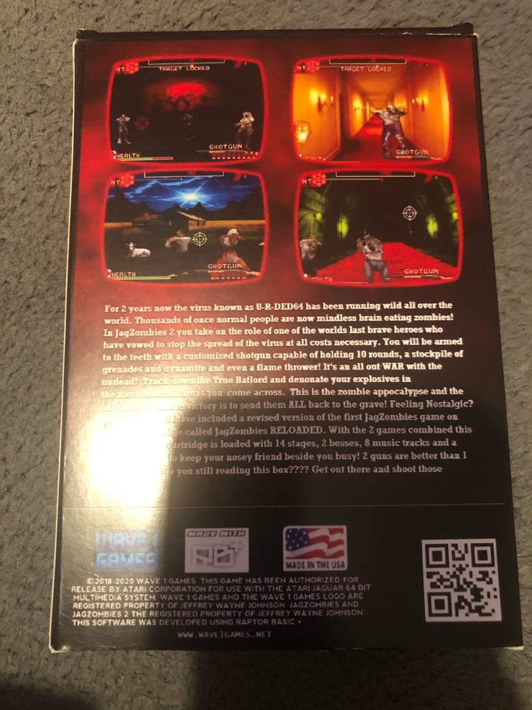 Atari Jaguar Jag zombies rare blood red shell 