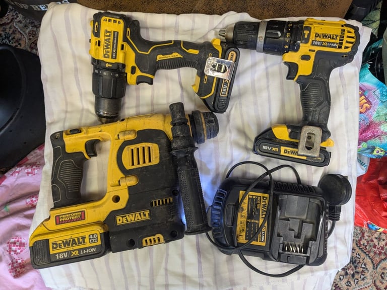image for DEWALT power tools job lot 18v + 3 batteries + charger 