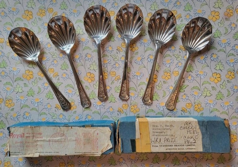 image for Vintage Set of 6 prize silverpride plate spoons 1962