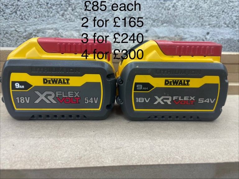 Dewalt 9Ah Flexvolt batteries 