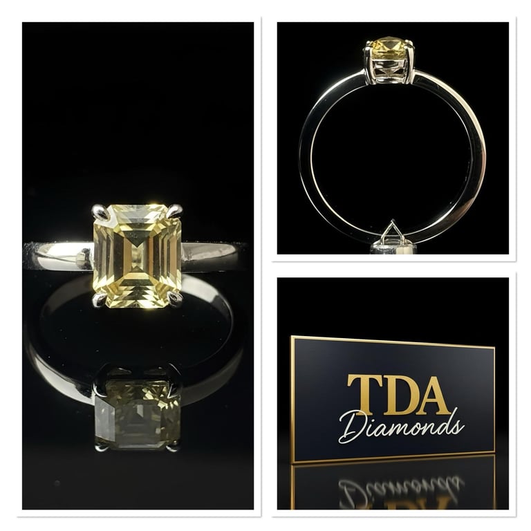 1.39ct Emerald Yellow Ceylon Sapphire Ring.