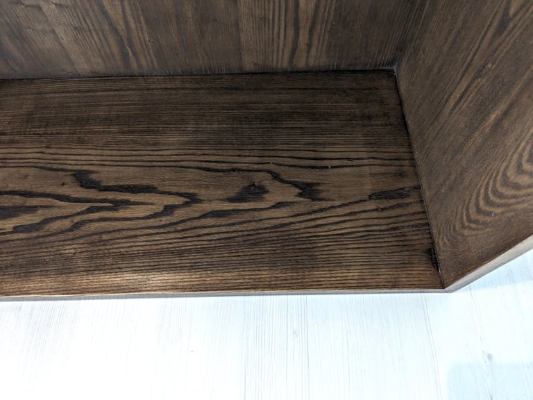 WOOD WALL-MOUNTED STORAGE UNIT REPLICA ERCOL GRASMERE 118cm L x 40.5cm W x 59cm H