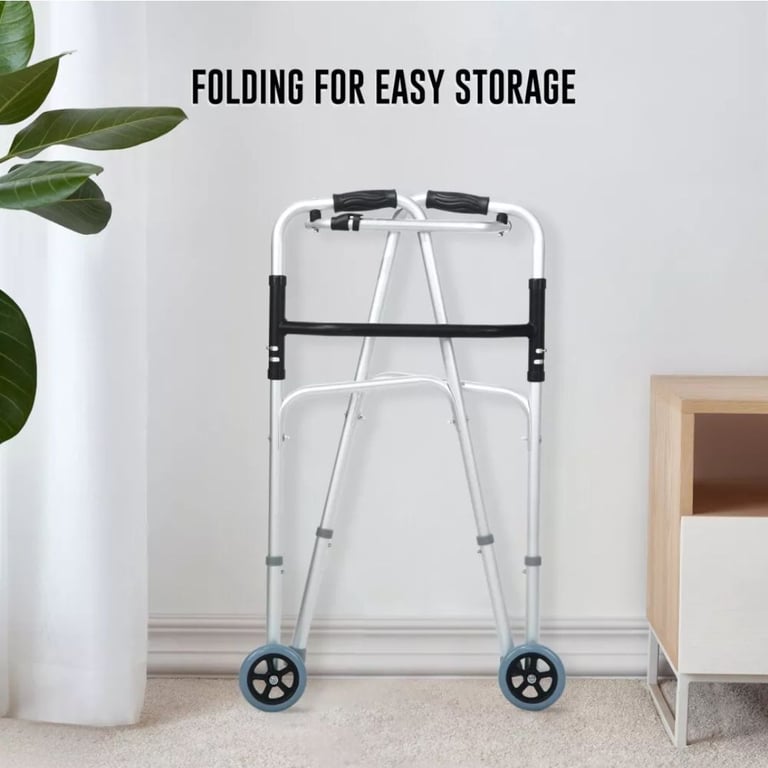  Lightweight Aluminium Walker Mobility Aid Walking Frame with Wheels