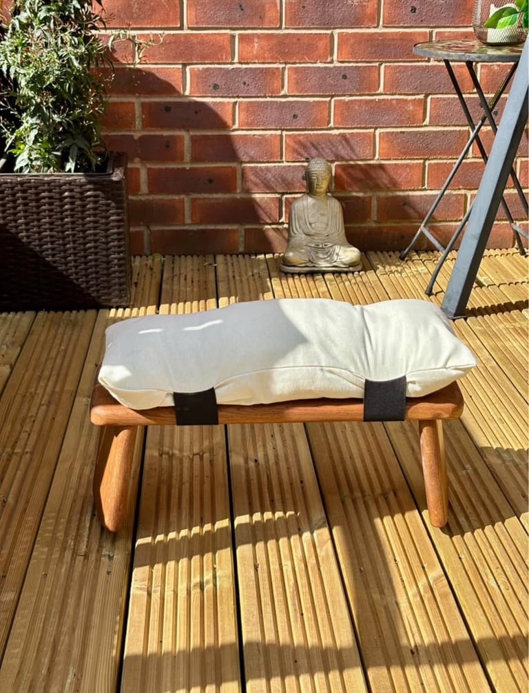 image for Quality Solid Wood Folding Meditation Stool with Cushion