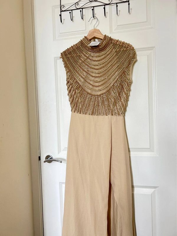 Asos Design Bridesmaid linear embellished bodice maxi dress with wrap skirt, RRP £85