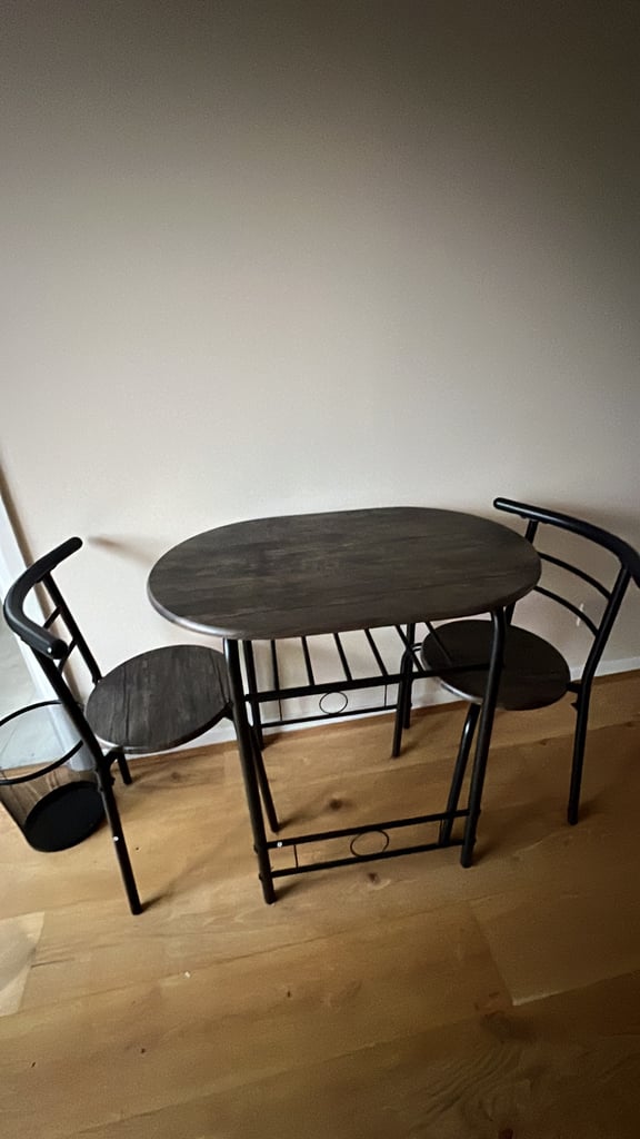 image for Dining table and chair set in rustic wood colour 