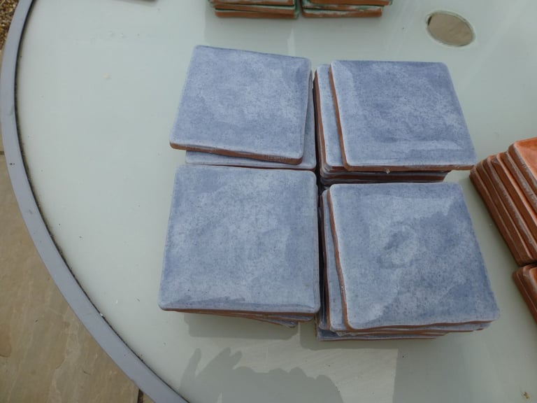 Brand new handmade 10cm square wall tiles Blue orange and green available