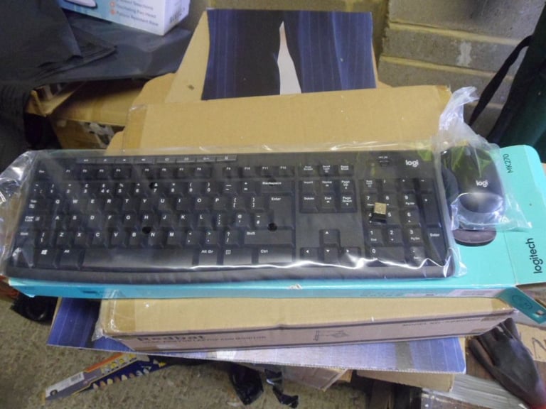 image for Logitech Wireless Keyboard & Mouse Combo - Redbat Desk Arm for Laptop and Monitor