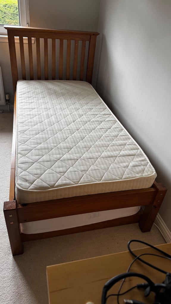 M&S Wooden Single Bed with Pull Out