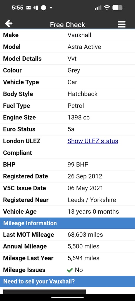 image for Vauxhall, ASTRA, Hatchback, 2012, Manual, 1398 (cc), 5 doors