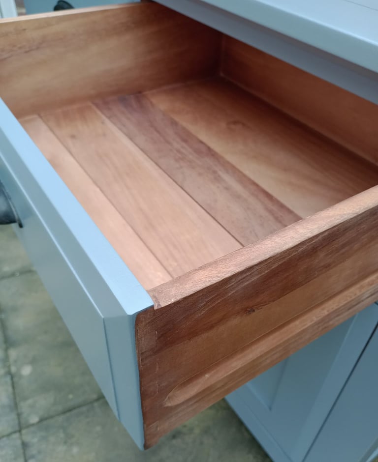 Oak Sideboard Cupboard Drawer Hamilton Grey Large Refurbished 