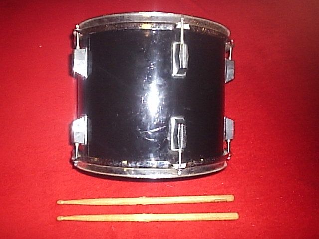 image for 12   INCH  TOM  TOM  DRUM     COLOR    BLACK   INCLUDING   STICKS 