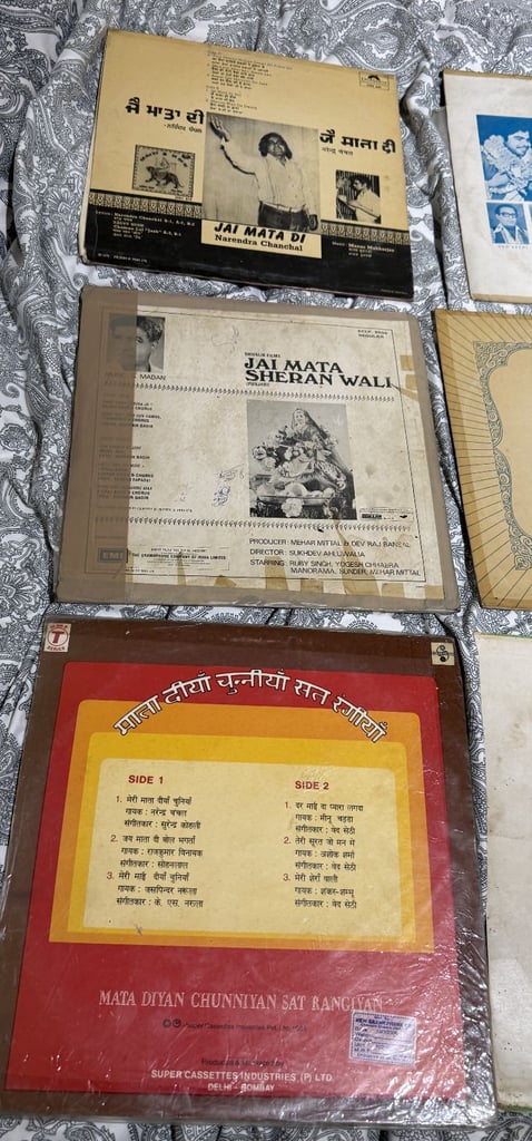 Collection of Indian Hindi Punjabi Hindu Bhajan vinyl rare records ranging from 1960's to 1970's 