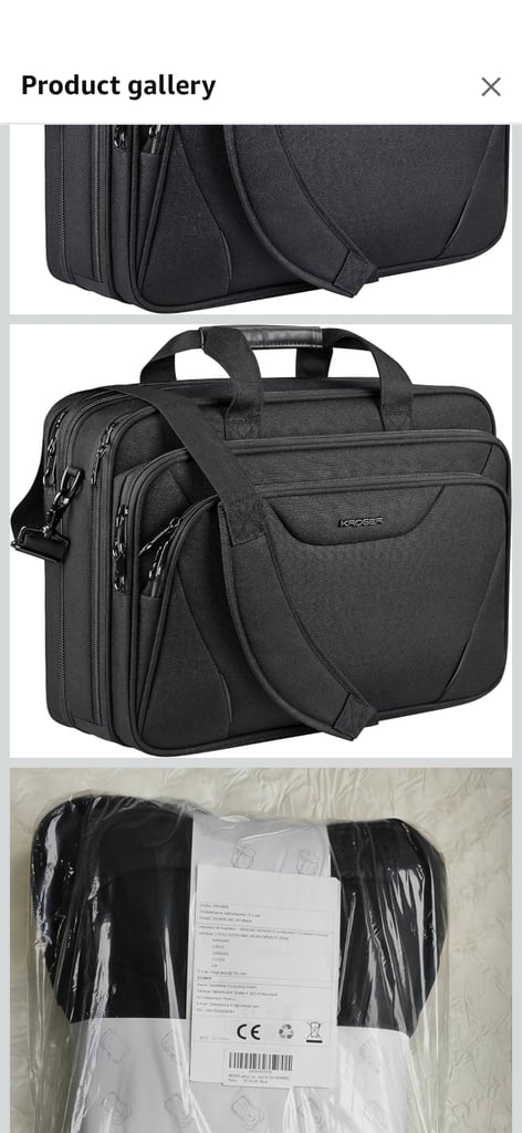 KROSER Laptop Bag Fits 17.3 Inch  Laptop Briefcase,Shoulder Bag Computer Bag with RFID Pockets 
