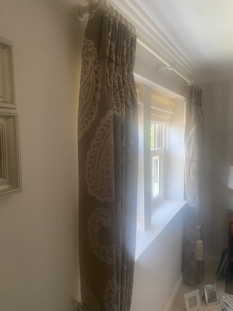 False Beige Curtains 