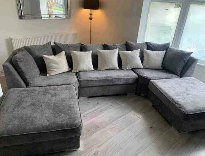 image for Brand New Bishop Scatterback U Shape Sofa - Truffle SAME/NEXT DAY DELIVERY