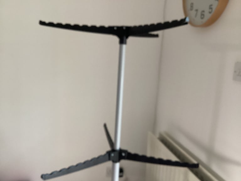 Two Tier Fold Away Clothes Airer / Dryer Ideal for Drying Clothes on Hangers 