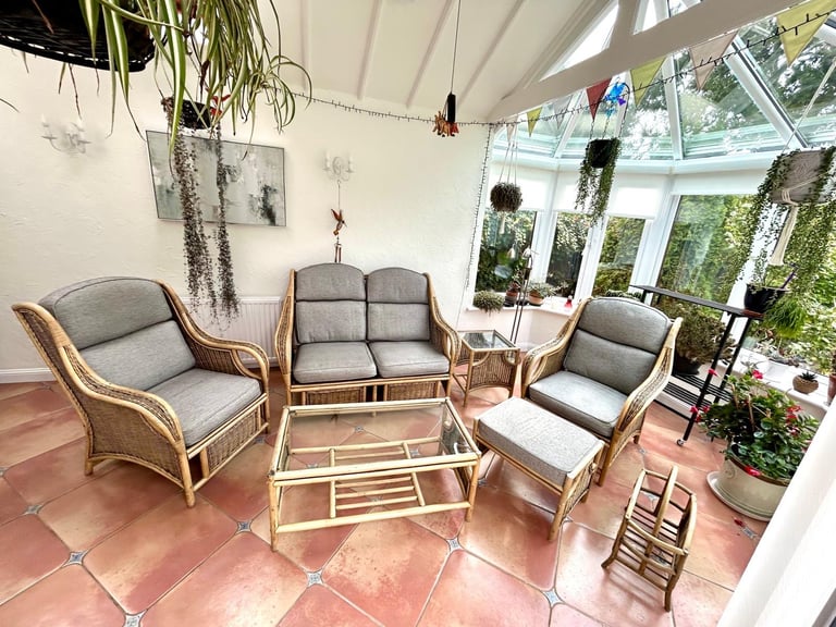 image for Luxury Wicker cane Conservatory Sofa seating set