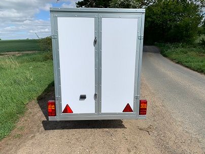 Box Trailer 750kgs with Doors in Black or White - Tickners Eco 7' x 4' x 5'