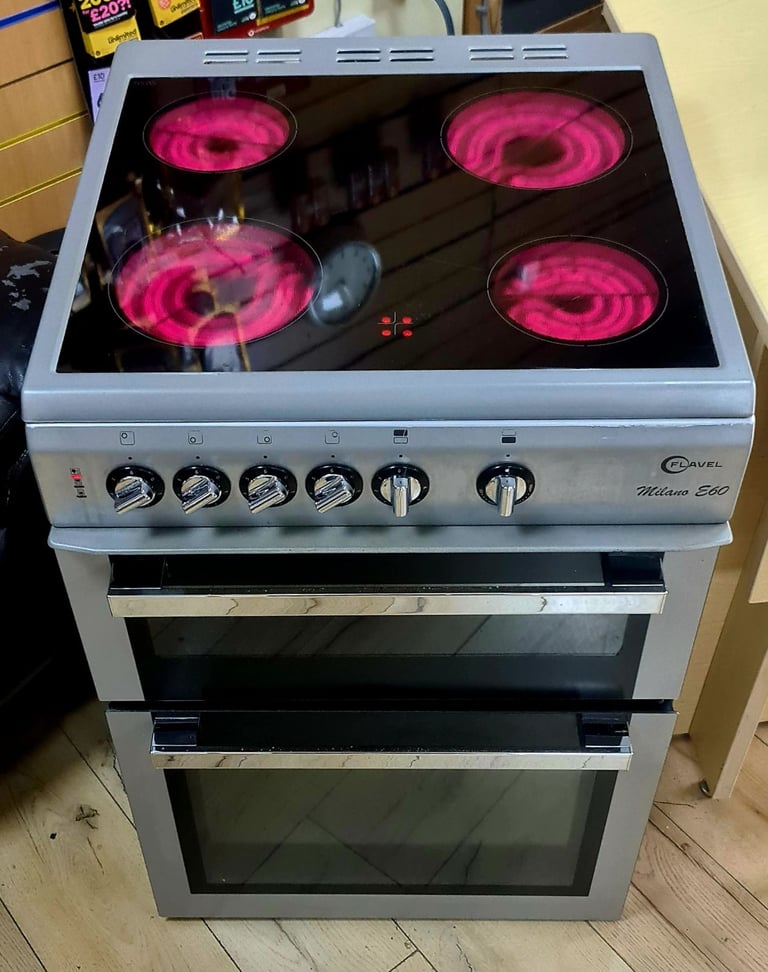 image for 60cm Wide Flavel Milano E60 Double Oven Electric Ceramic Cooker. Perfect Working.