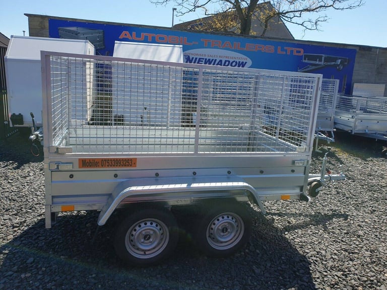 BRAND NEW 7,7ft x 4,2ft TWIN AXLE NIEWIADOW TRAILER WITH 80CM MESH 750KG