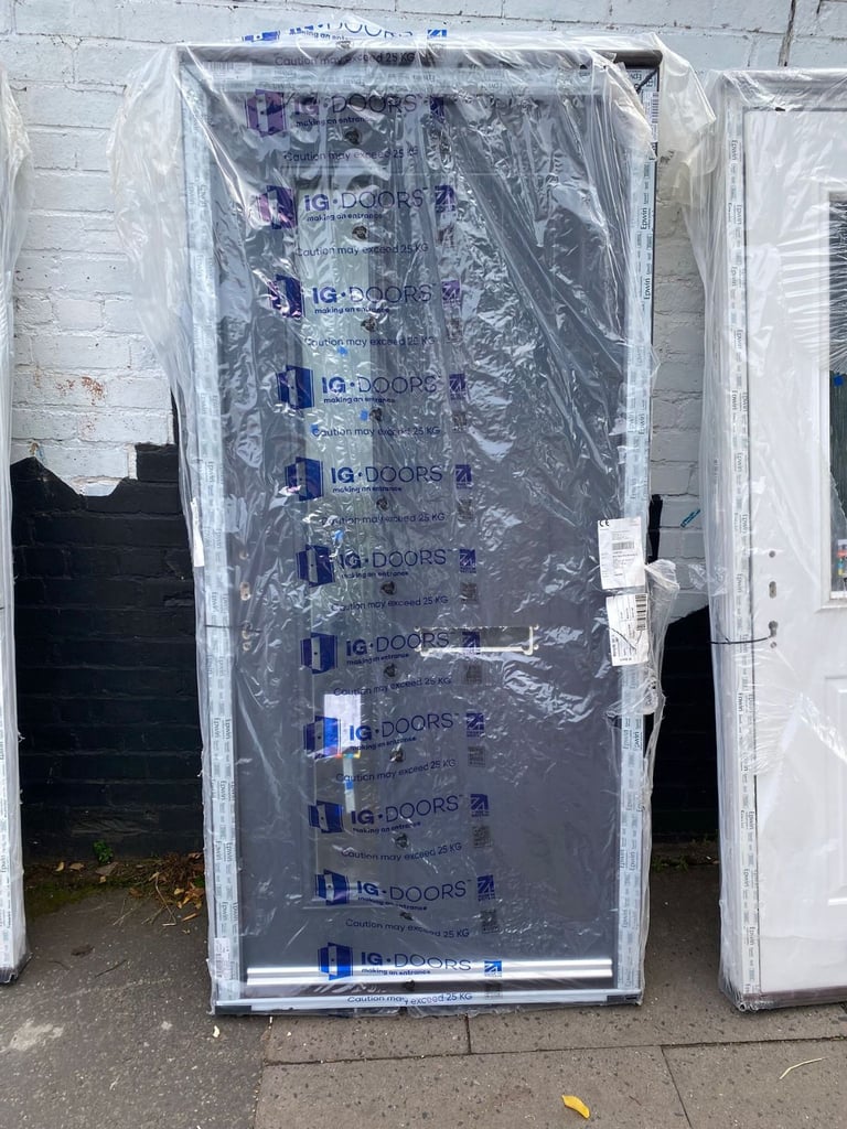 image for Composite Black Door Tall Glass 1000 x 2120 mm