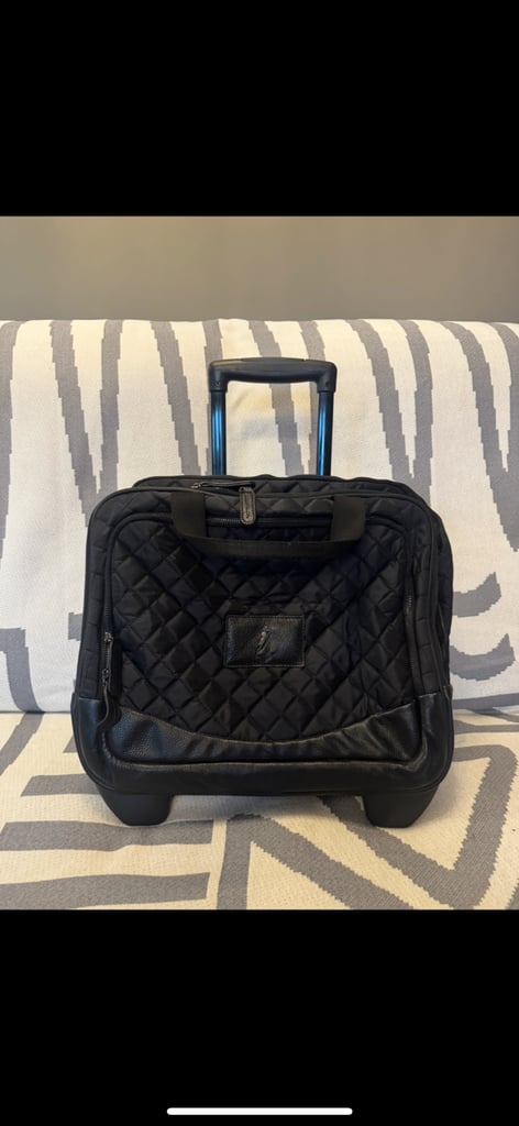 image for Rare Johnnie Walker Black Travel Luggage Mini Suitcase with Wheels and Handle 