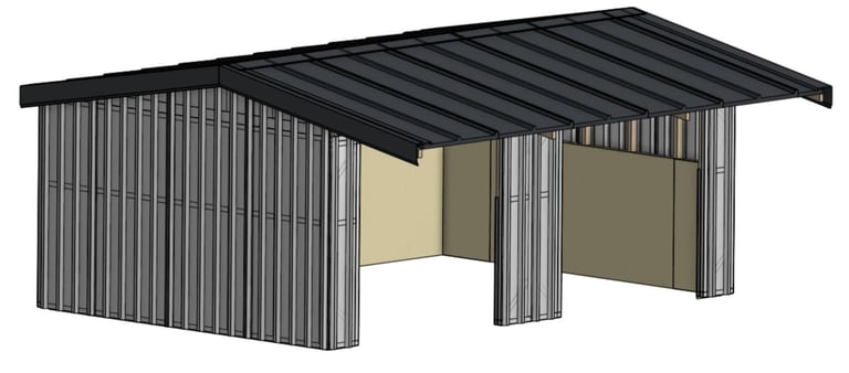image for Field shelter materials 5.228m (17' 1.8") by 3.578m (11' 9") internal size 
