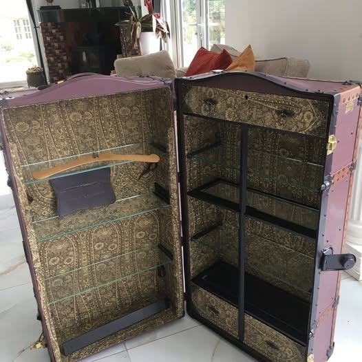 image for Large Antique Steamer trunk-Pukka Luggage 1900's/drinks cabinet/display cabinet-lovingly restored