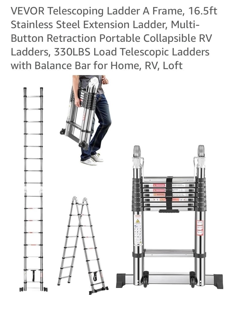 image for Telescopic foldaway ladder
