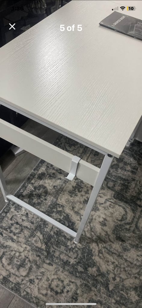Coleshome Computer Desk with Drawer, 100cm x 70 cm Corner Desk for Home Office, Reversible L Shaped 