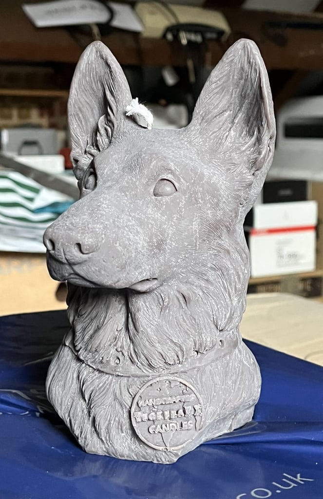 image for Hand Sculpted German Shepherd Candle