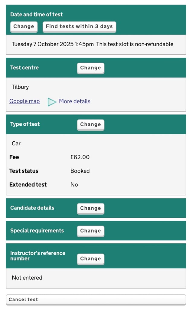image for Driving test
