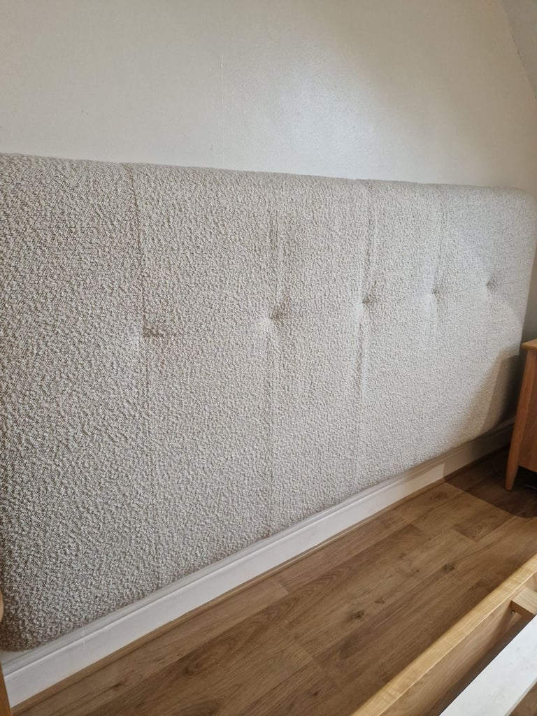 Wall Hung Floating Bespoke Boucle Headboard
