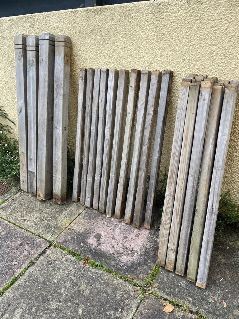 image for Patio wooden spindles and posts.