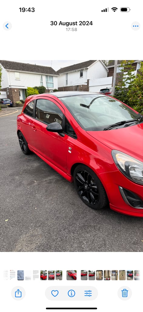Red vauxhall corsa 