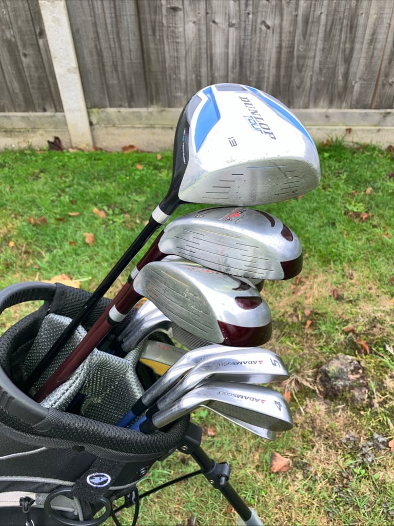 Ladies Golf Club Dunlop / Adams Golf Full Set With A New Slazenger Stand Bag 