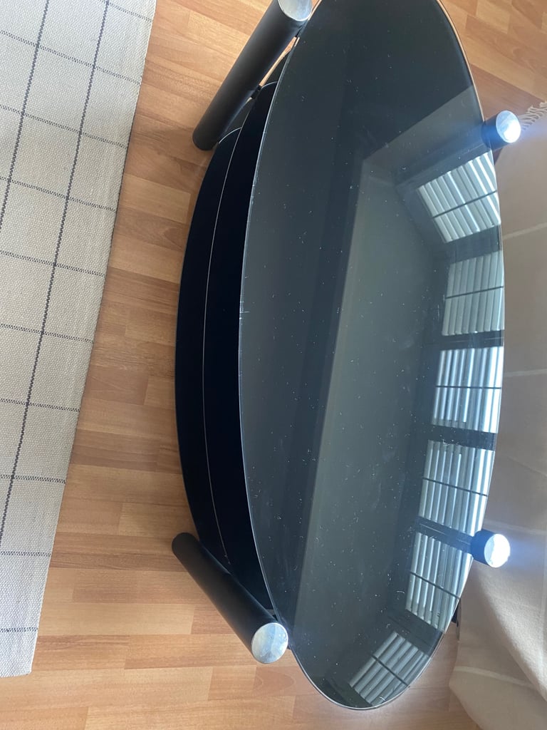 Black glass TV stand