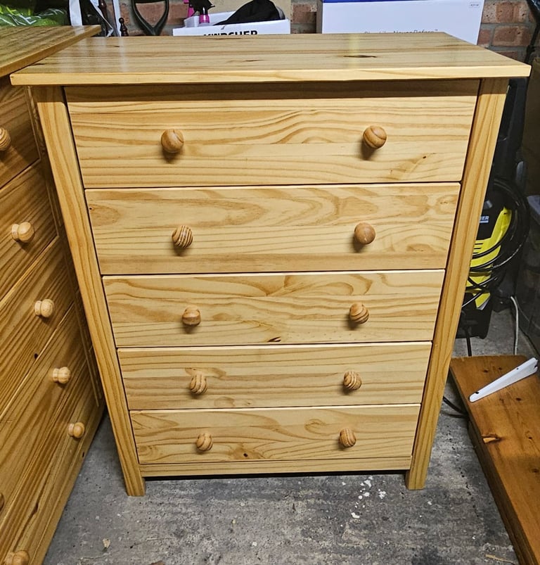 Light Pine wardrobe and 2 sets of drawers