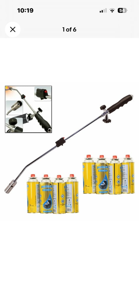 image for Weed burner and 4 butane gas canisters 